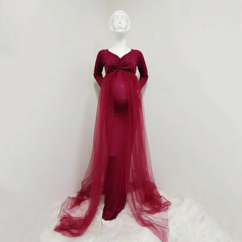 Maternity Tulle Maxi Gown
