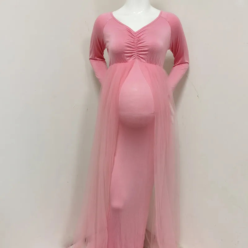 Maternity Tulle Maxi Gown