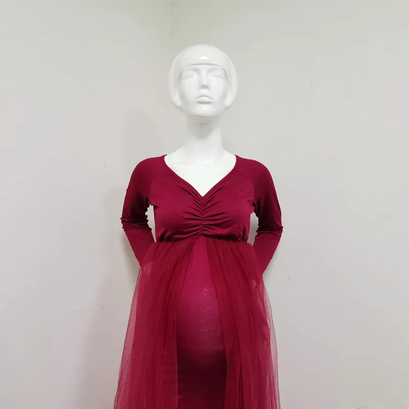 Maternity Tulle Maxi Gown