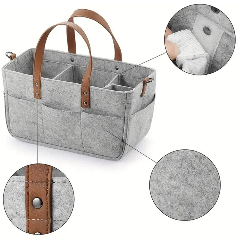 Felt Baby Organizer Basket with Handle