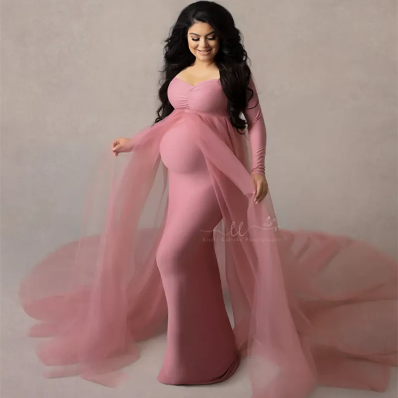 Maternity Tulle Maxi Gown