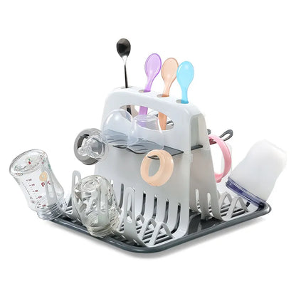 Portable Baby Bottle Drying Rack with Drain Tray