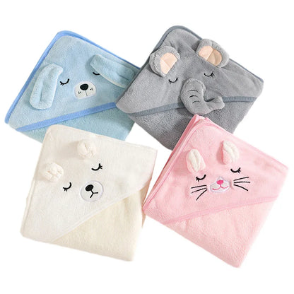 Cartoon Animal Hooded Baby Towel