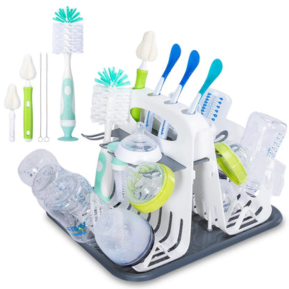 Portable Baby Bottle Drying Rack with Drain Tray