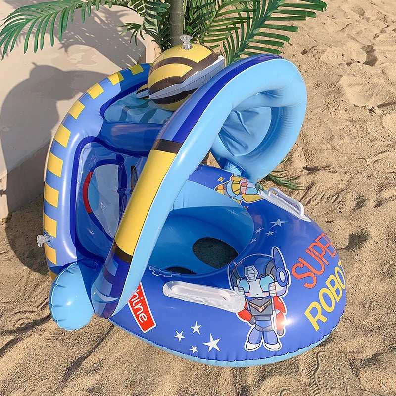 Inflatable Baby Swimming Seat with Sunshade