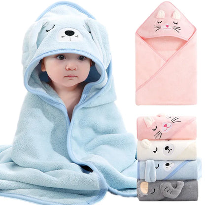 Cartoon Animal Hooded Baby Towel