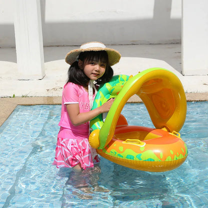 Inflatable Baby Swimming Seat with Sunshade