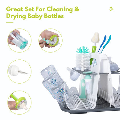 Portable Baby Bottle Drying Rack with Drain Tray