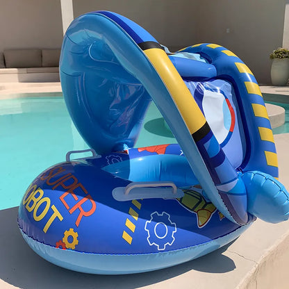 Inflatable Baby Swimming Seat with Sunshade